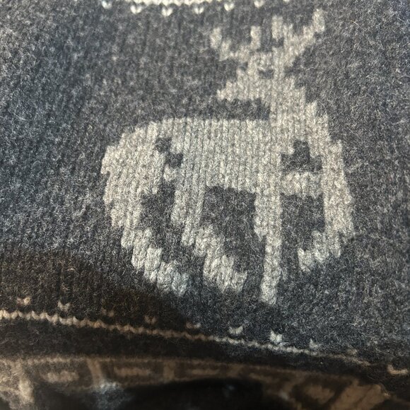 Vintage TNA Wool Cowichan Cardigan Reindeer Geometric Knit Sz L Lambswool - Picture 4 of 8